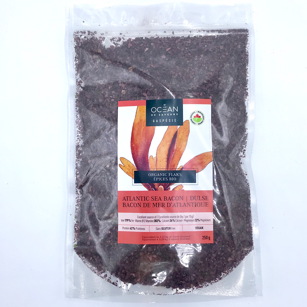 Bacon de mer (Dulse) en flocons - Formats: 30g / 250g / 5lb / 10lb