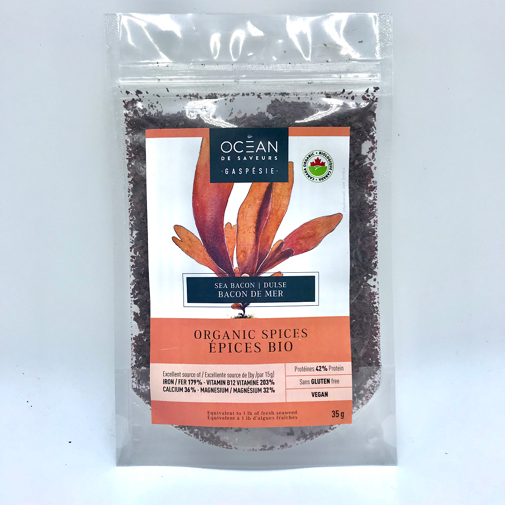 Bacon de mer (Dulse) en flocons - Formats: 30g / 250g / 5lb / 10lb