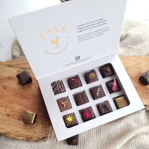 Chocolats fins du Terroir - Fays - Formats: boîte de 3 / 6 / 12 / 18 & tablette à la Kombu Royal et aux fraises