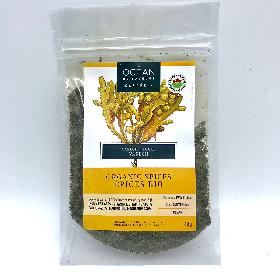 Varech (Fucus) en flocons - Formats: 40g / 250g / 5lb / 10lb / 15lb