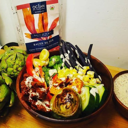 Bol aux légumes avec sauce au Bacon de mer