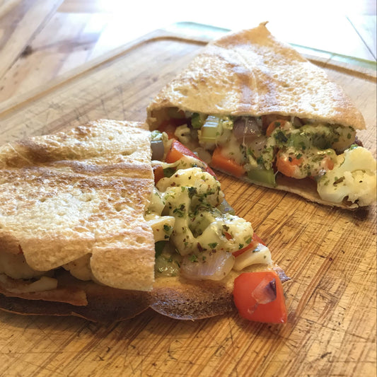 Crêpes aux légumes, au fromage et aux Algues du Pêcheur