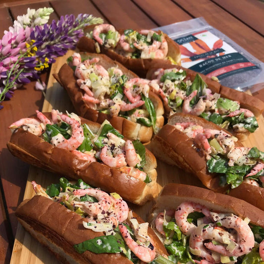 Guedille aux crevettes (ou homard) et au Bacon de mer