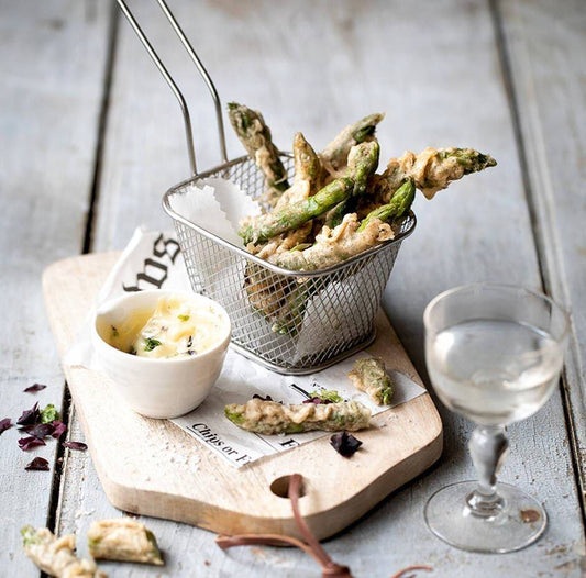 Tempura d'asperges, mayonnaise aux algues